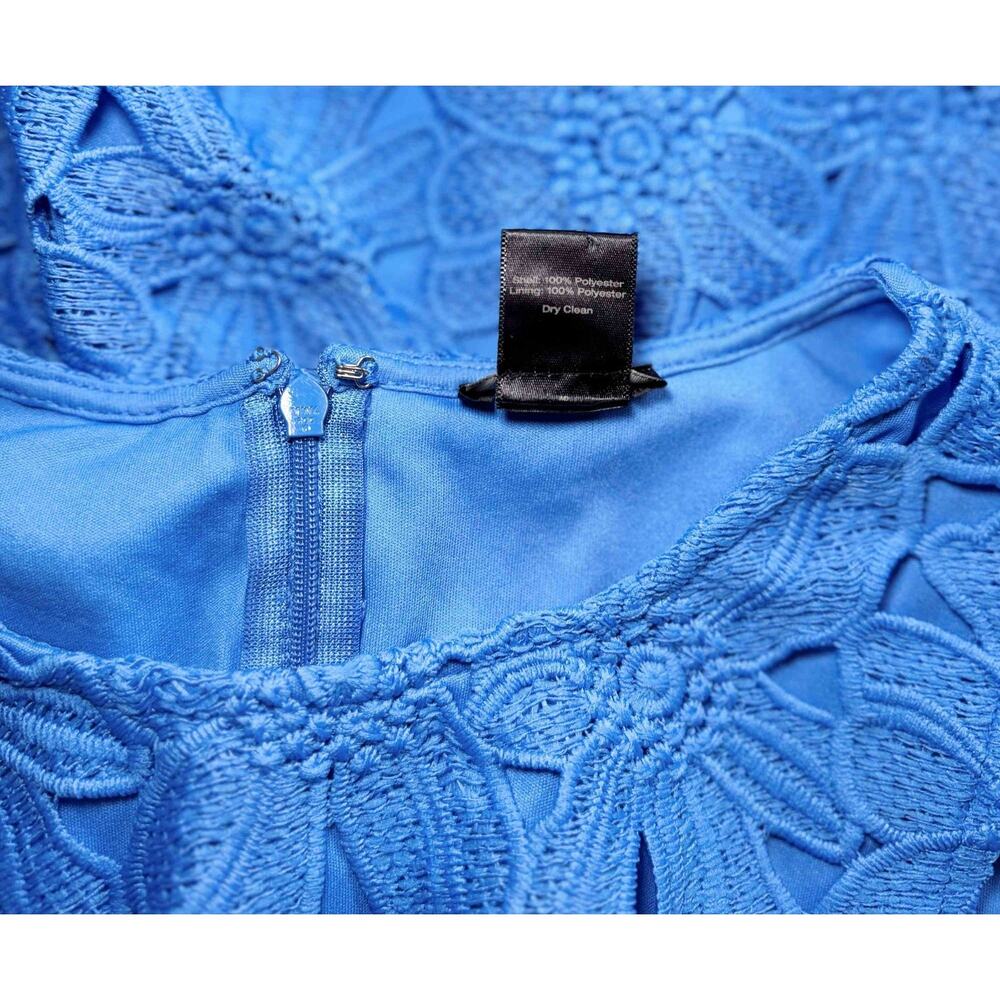 Ann Taylor Petite 10P Blue Daisy Floral Lace Sheath Dress Tank Sleeveless - Picture 10 of 15